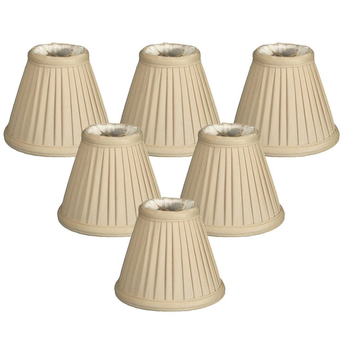 Beige Silk Empire Chandelier Shades Set of 6