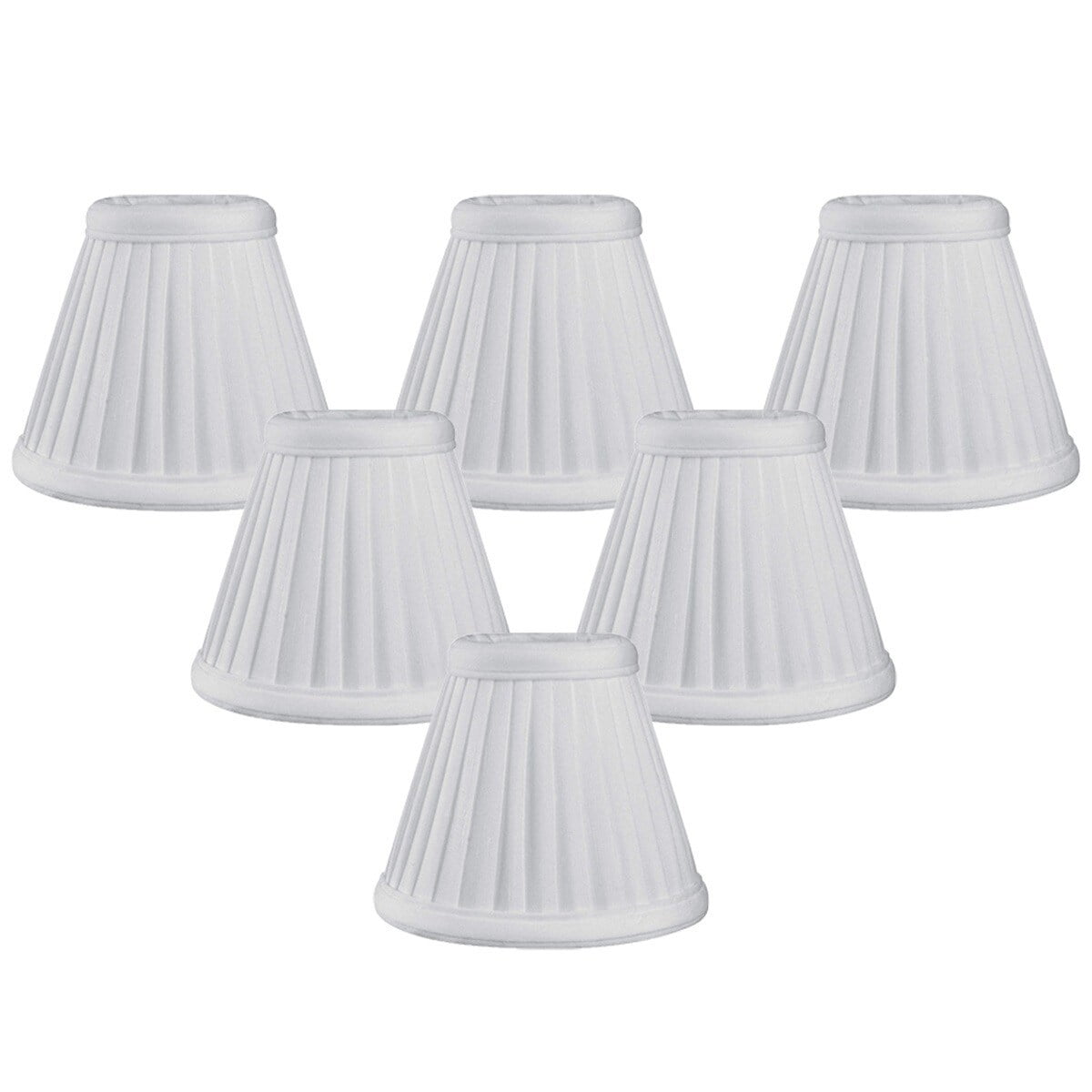 White Silk Empire Chandelier Shades Set of 6