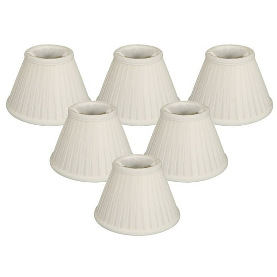 Royal Designs, Inc. Pleated Empire Chandelier Shade CS-112WH-6, White, 3 x 6 x 4.25, Pack of 6