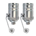 thumbnail image 1 of Royal Designs, Inc. Pull Chain Lamp Socket for Incandescent LED Bulbs, Polished Nickel, Set of 2, 1 of 7
