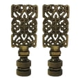 thumbnail image 1 of Royal Designs, Inc. Rectangle Center Cross Filigree 2.5 Inch Lamp Finial for Lamp Shade, F-5019AB-2, Antique Brass, Pack of 2, 1 of 4