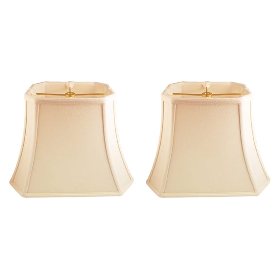 Royal Designs, Inc. Rectangle Cut Corner Lamp Shade, BSO-710-18LNEG-2, 10 x 18 x 13.25, Linen Eggshell, Set of 2