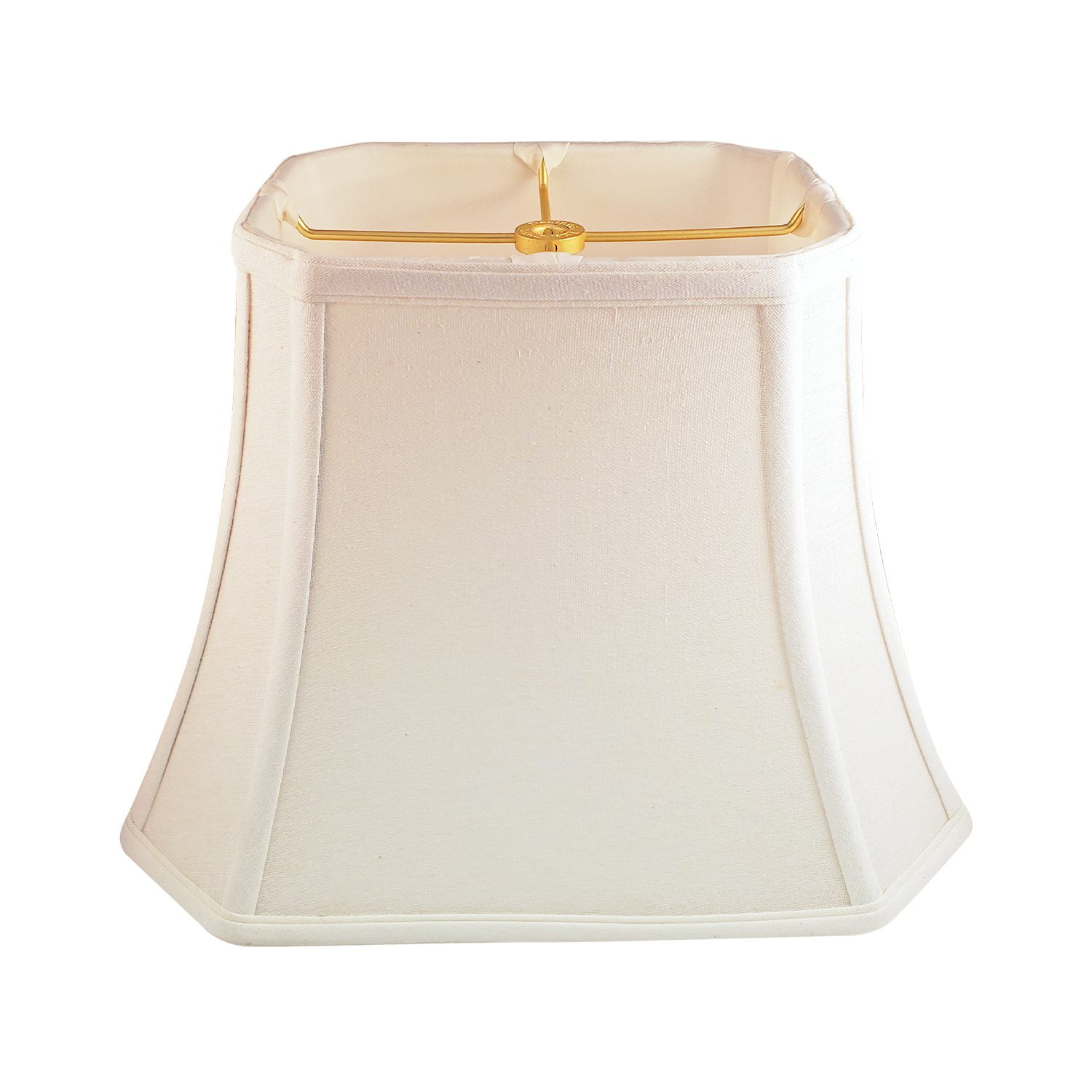 Royal Designs Rectangle Cut Corner Lamp Shade - Linen White, (7x10) Top, (12.25x18) Bottom, 13.25" Height