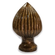 Royal Designs, Inc. Ribbed Pear Lamp Finial for Lamp Shade, F-5033AB-1, Antique Brass, Single