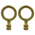 thumbnail image 1 of Royal Designs, Inc. Rope Wreath Lamp Finial for Lamp Shade, F-5003PB-2, Polished Brass, Pack of 2, 1 of 5