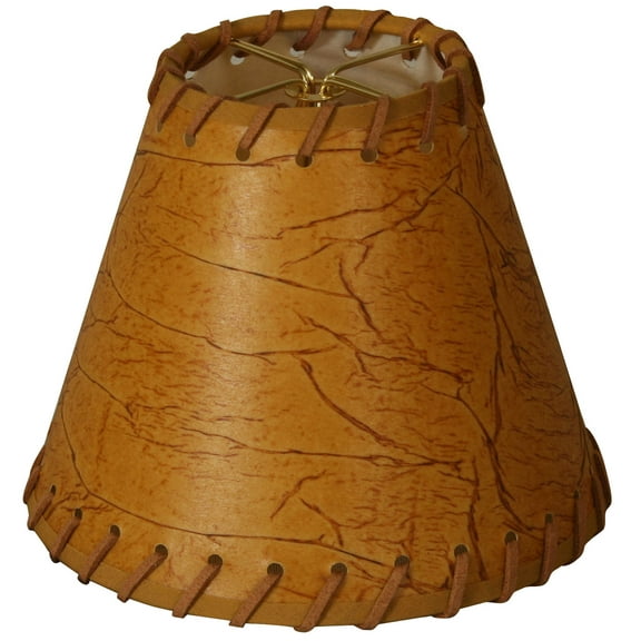 Royal Designs, Inc. Round Faux 2 Tone Leather Chandelier Basic Shade CS-970-6, Dark Brown, 3 x 6 x 5