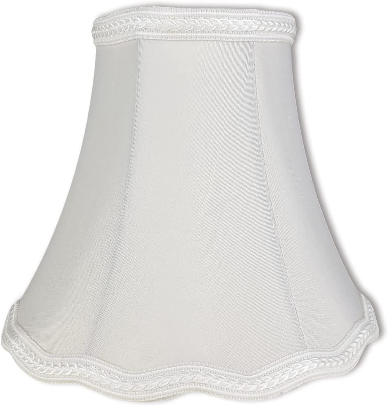 Royal Designs, Inc. Scalloped Bell Designer Lamp Shade, DSO-83-14WH, White, 7 x 14 x 11.5