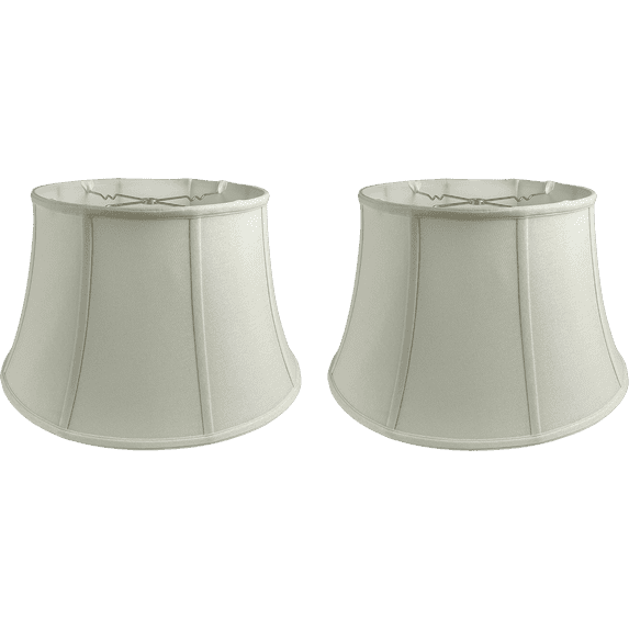 Royal Designs, Inc. Shallow Drum Bell Bouillotte Lamp Shade, BSO-711-19LNEG-2, 13 x 19 x 11.25, Linen Eggshell, Set of 2