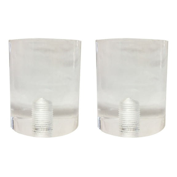 Royal Designs, Inc. Short Cylinder Clear Lamp Finial for Lamp Shade, 1.5" - Set of 2