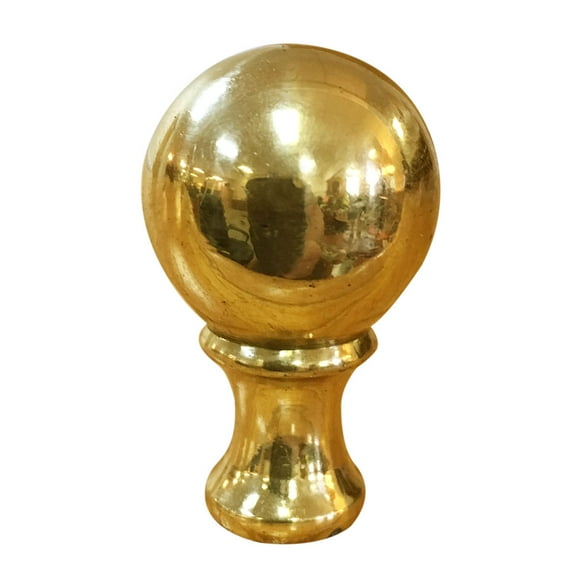 Royal Designs, Inc. Small Ball Finial for Lamp Shade, F-107PB, Polished Brass, Single