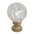 thumbnail image 1 of Royal Designs, Inc. Small Ball with Crackle Texture K9 Crystal Clear Finial for Lamp Shade, F-5042C-1, Polished Brass, Single, 1 of 5