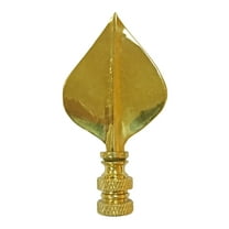 Royal Designs, Inc. Spade Leaf Lamp Finial for Lamp Shade, F-5028PB-1, Polished Brass, Single