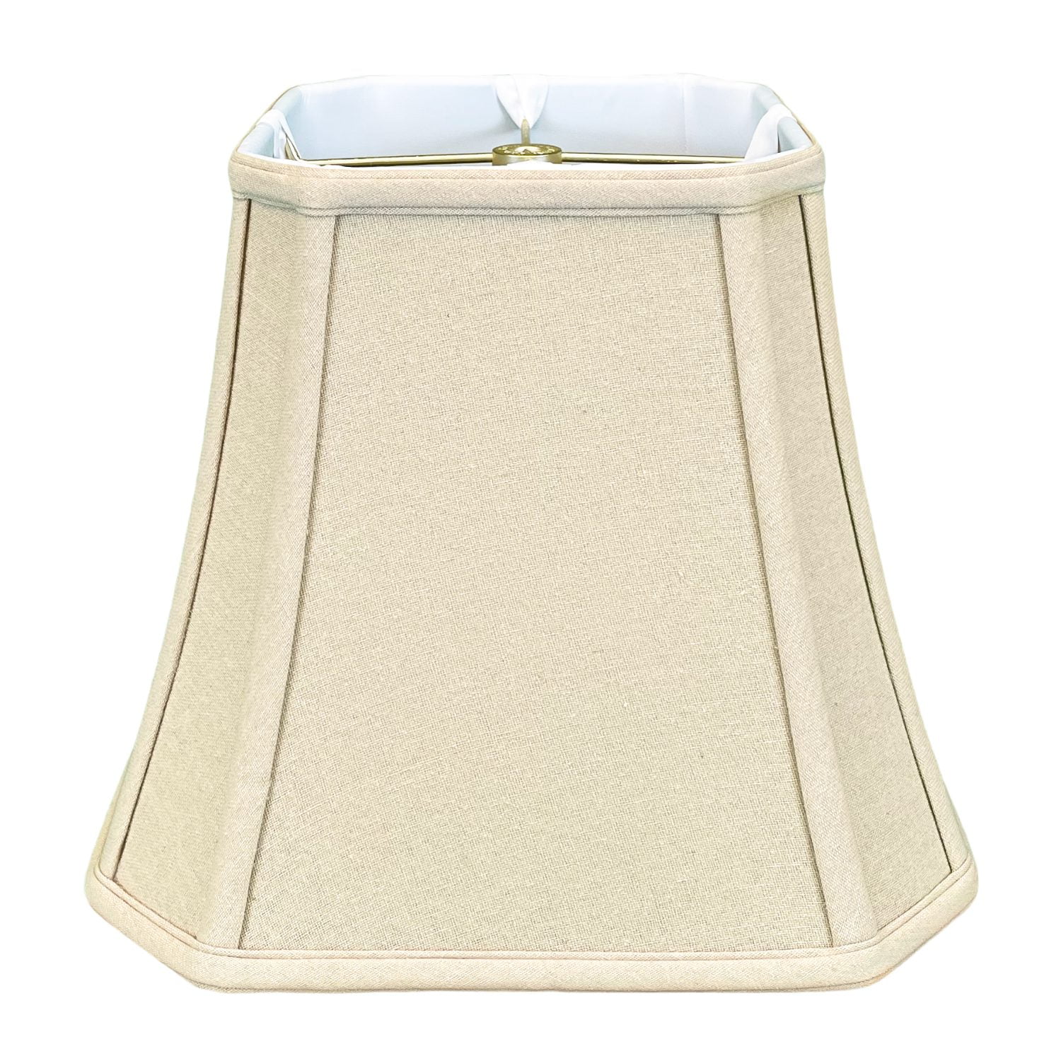 Beige Linen Square Cut Corner Bell Lamp Shade, 16 Inches