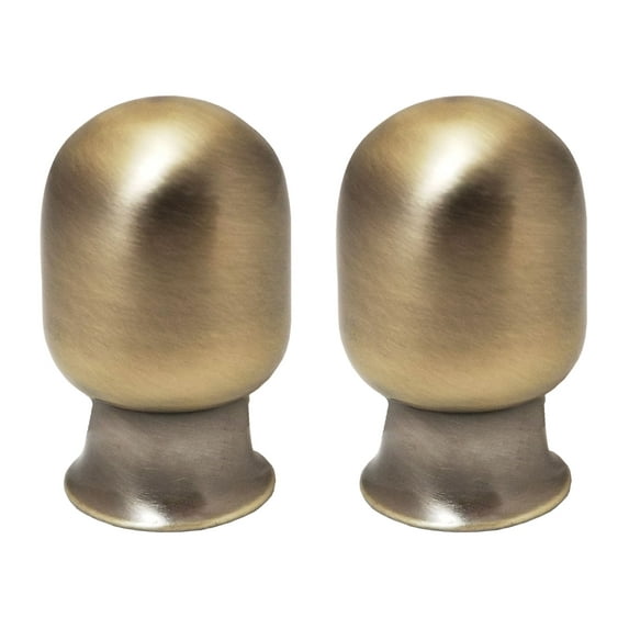 Royal Designs, Inc. Top Rounded Cylindar Antique Brass Lamp Finial, F-7002AB-2, Antique Brass, Pack of 2