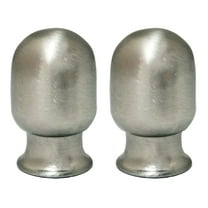 Royal Designs, Inc. Top Rounded Cylindar Brushed Nickel Lamp Finial, F-7003BN-2, Brushed Nickel, Pack of 2