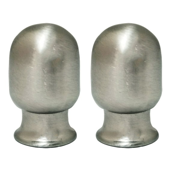 Royal Designs, Inc. Top Rounded Cylindar Brushed Nickel Lamp Finial, F-7003BN-2, Brushed Nickel, Pack of 2