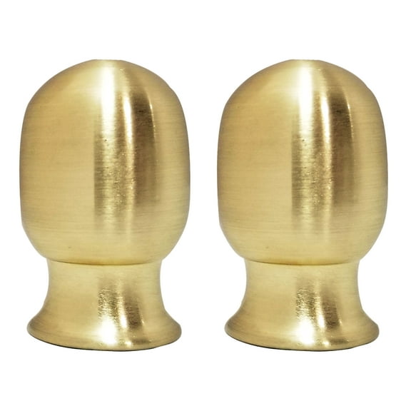 Royal Designs, Inc. Top Rounded Cylindar Polished Brass Lamp Finial, F-7001PB-2, Polished Brass, Pack of 2