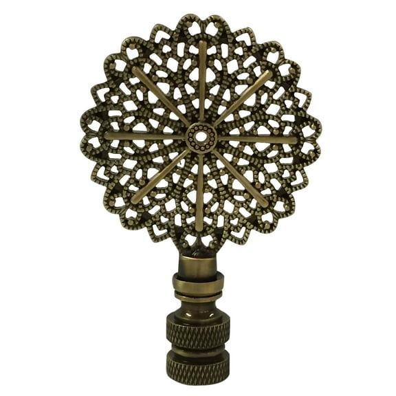 Royal Designs, Inc. Traditional European Filigree Lamp Finial for Lamp Shade, F-5020AB-1, Antique Brass, Single