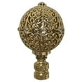 thumbnail image 1 of Royal Designs, Inc. Traditional Filigree Globe Crystal Embelishment Finial for Lamp Shade, F-5072PB-1, Polished Brass, Single, 1 of 5