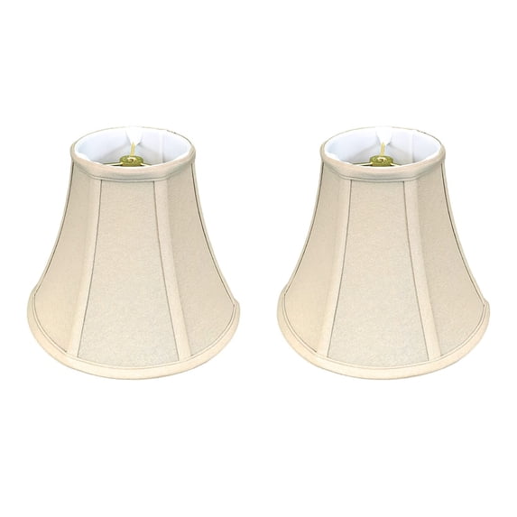 Royal Designs, Inc. True Bell Basic Lamp Shade V Notch Fitter, BSO-704-14LNBG-2, 7 x 14 x 11.5, Linen Beige, Set of 2