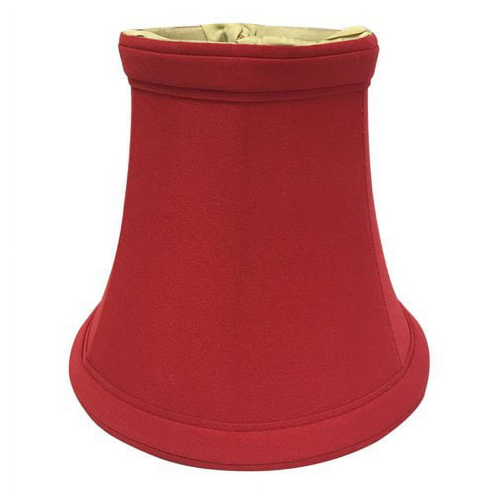 Red Silk Bell Clip-On Chandelier Shades, Set of 6