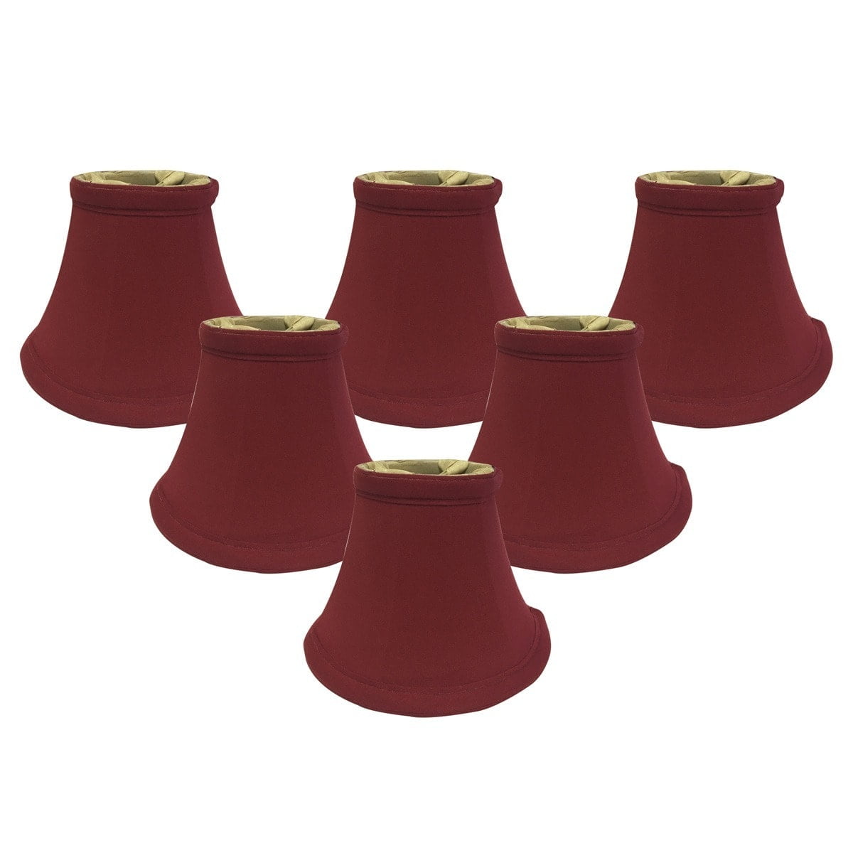 Burgundy Silk Bell Chandelier Shades Set of 6