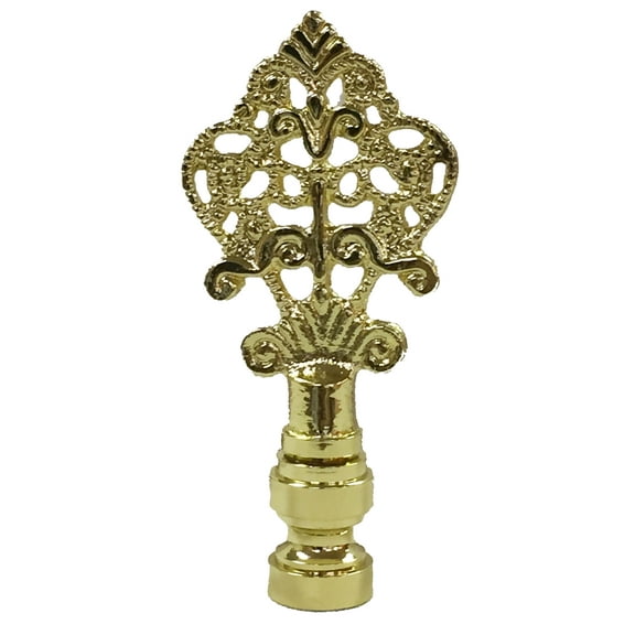 Royal Designs, Inc. Vintage Key Design Lamp Finial for Lamp Shade, F-5010PB-1, Polished Brass, Single