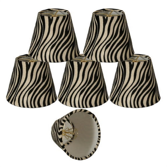 Royal Designs, Inc. Zebra Print Chandelier Shade CS-961-5-6, Black and White, 3 x 5 x 4.5, Pack of 6