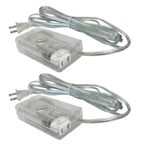 Royal Designs Light Dimmer Plug in Switch for Halogen and Incandescent Bulbs with Slider, 6 Feet Cord, 300W, Set of 2