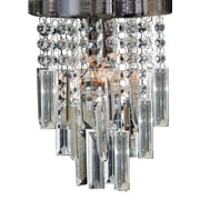 Royal Designs Lola Clear Crystal 1 Light Socket Chrome Finish Flush Mount Ceiling Light, 8" Diameter