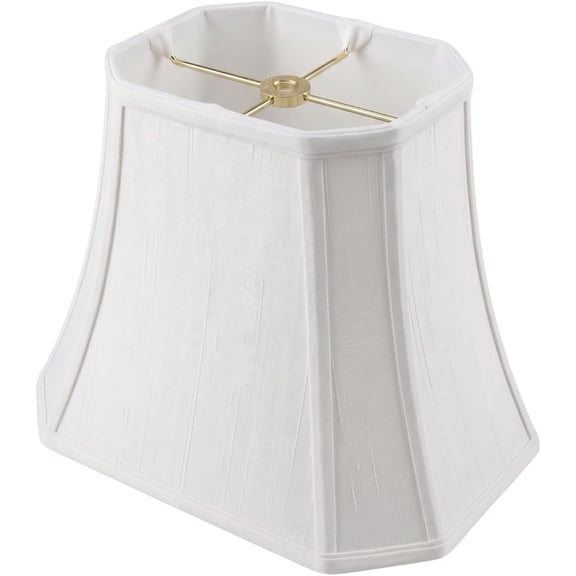 Royal Designs Rectangle Cut Corner Lamp Shade - White - 6 x 8 x 9 x 14 x 10.5