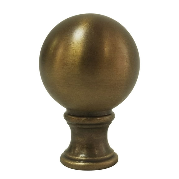 Royal Designs Small Ball Lamp Finial for Lamp Shade- Antique Brass