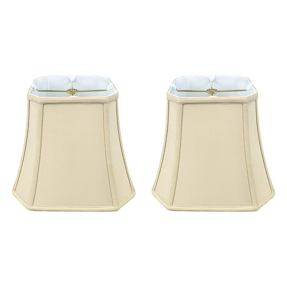 Royal Designs Square Cut Corner Bell Lamp Shade, Beige, 5" x 10" x 8.75", Set of 2