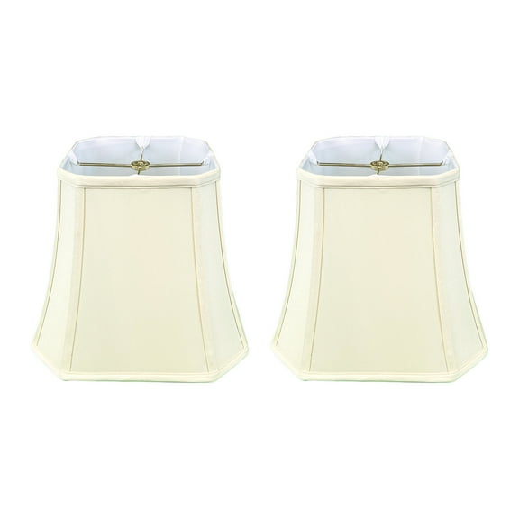 Royal Designs Square Cut Corner Bell Lamp Shade, Eggshell, 5" x 10" x 8.75", Set of 2
