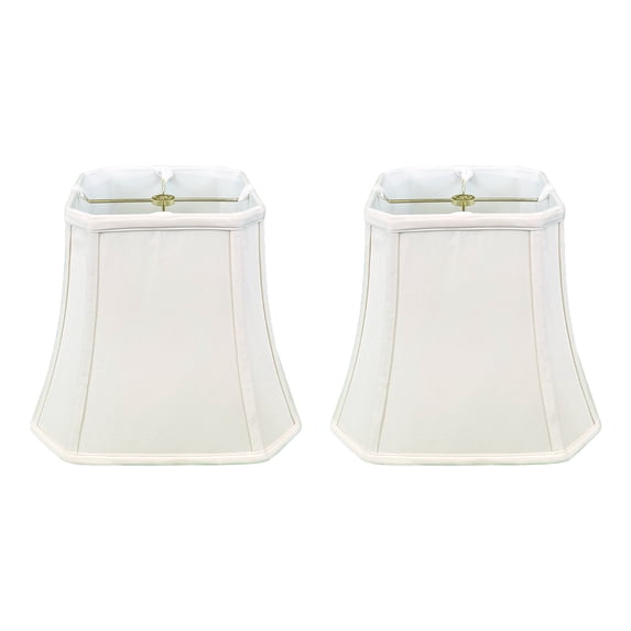 Royal Designs Rectangle Cut Corner Lampshade – White Silk-Type Fabric, 7x10 To 12.25x18 X 13.25 Inch