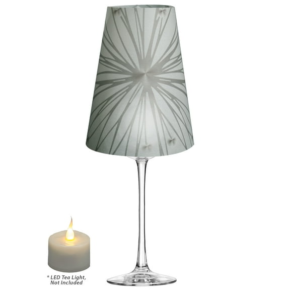 Royal Designs Star Burst Silhouette Vellum Paper Wine Glass Tea Light Lampshade- Party Centerpiece - Set of 20- TLS-1014-20