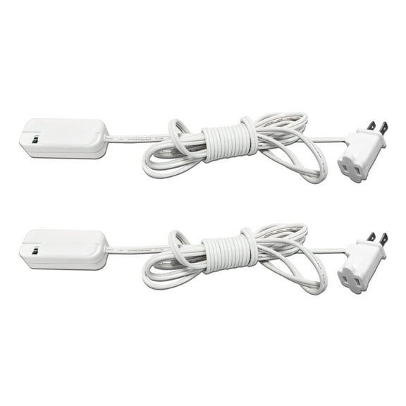 Royal Designs, TD-2002-CL-2, Table Lamp Plug-In Dimmer For Halogen, LED and Incandescent Bulbs, with Locator Light, White, Set of 2
