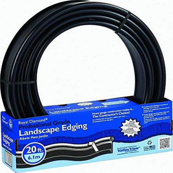 Royal Diamond Professional Grade 20 Feet x 5 Inches Black Landscape Edging