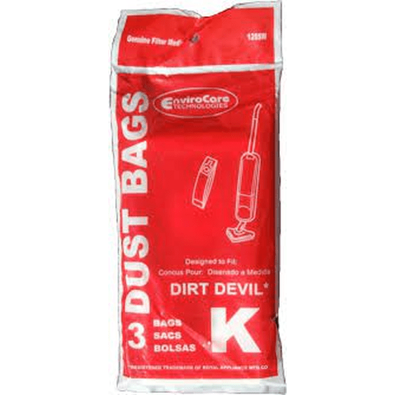 Royal Dirt Devil Type K Upright Stick Vacuum Dust Bags 3320230001, 1320230001 [12 Envirocare Bags]