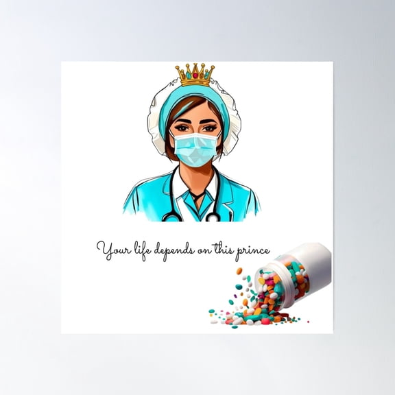 Royal Doctor With Crown And Mask Poster Wall Art, Modern Wall Decor, 24x24 UNFRAMED
