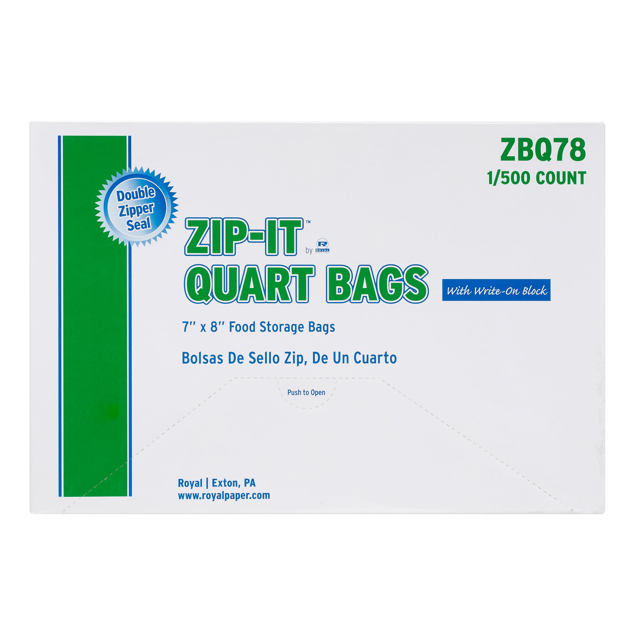 Royal Zip - It Double Zipper Storage Bags, 2 Gallon, 100 Ct 