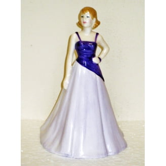 knee length dresses for ladies Royal Doulton Pretty Ladies "With Love" Purple Dress Figurine 8" tall Box  Included Org. Price $280
