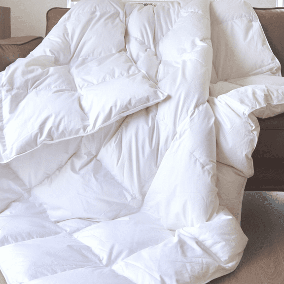 Goose Feather Down Comforter King Size, Made in Canada All Season Fluffy Duvet Insert