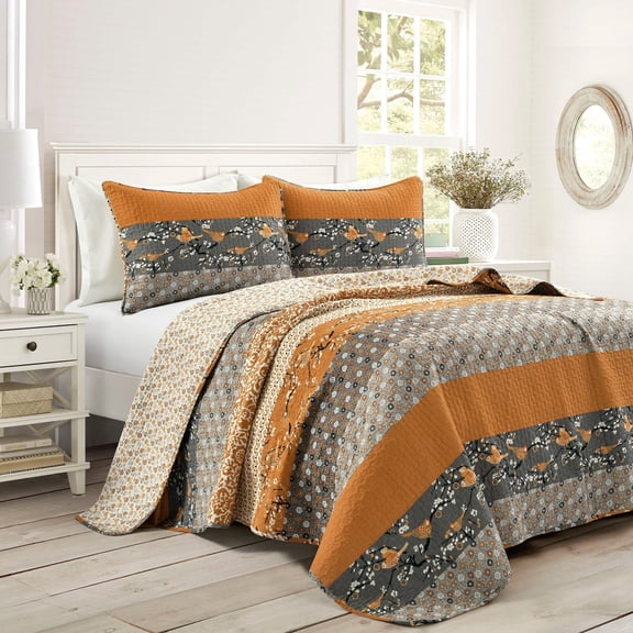 Lush Decor Royal Empire Reversible Cotton Quilt Set, 3-Piece Bedding, King/Queen