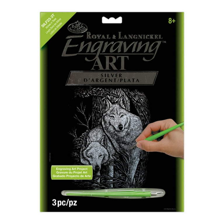 Royal Engraving Art Kit: Silver Foil - Wolves in Trees - Walmart.com