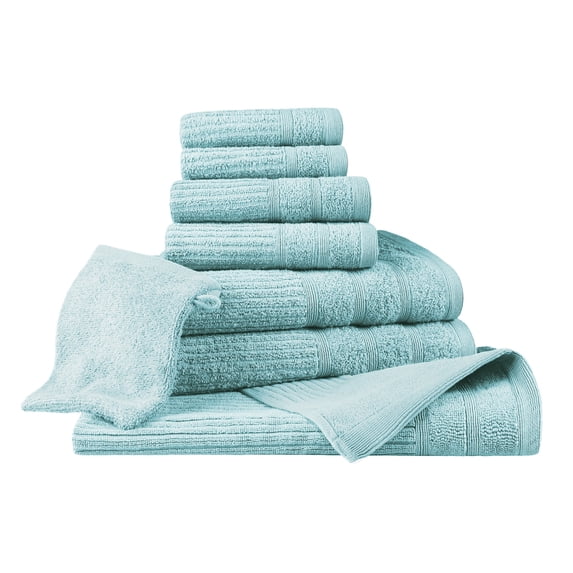 Royal Essential Premium Egyptian Cotton 8-Piece Towel Set, Aqua