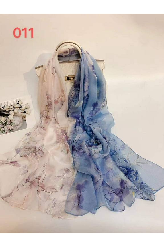 Royal Exclusive New Fashionable Printed Silk Scarf Shawl 100% Mulberry Silk Women's Spring and Autumn Thin Silk Scarf