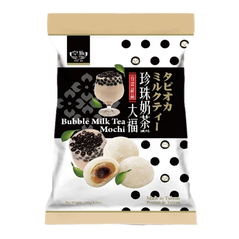 Royal Family Daifuku Mochi Rice Cake, Bubble Milk Tea, Pack of 1