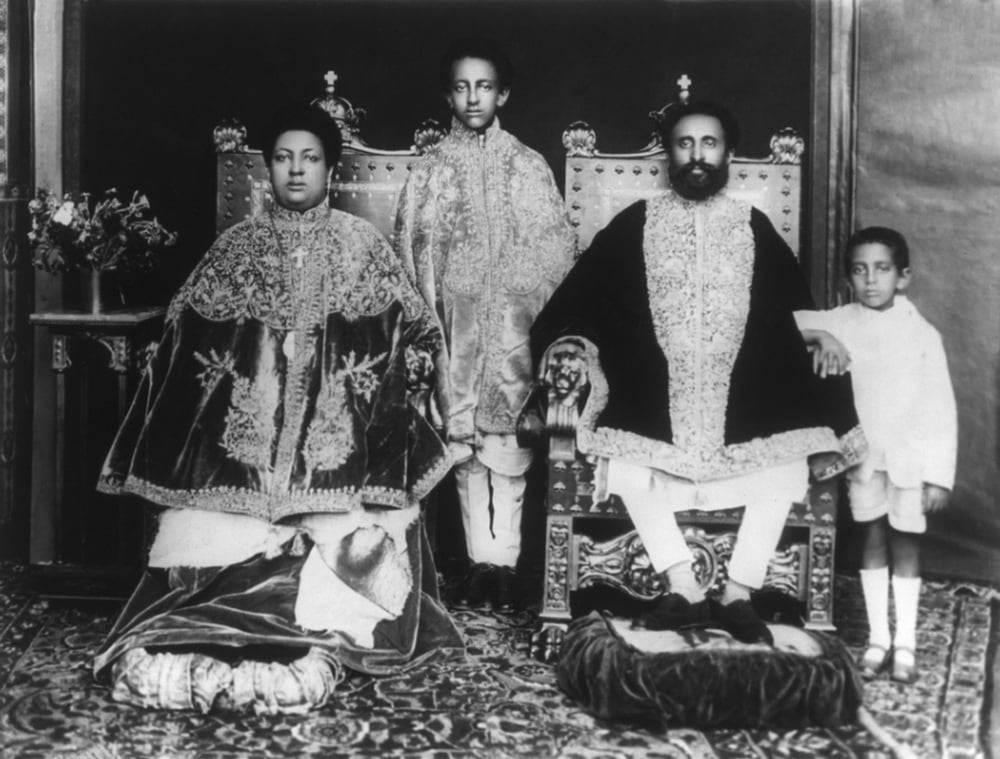 Royal Family Of Ethiopia (Abyssinia). Seated Are Ras Tafari (Haile ...