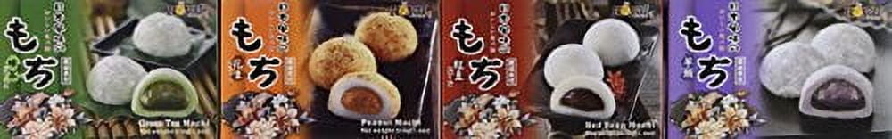 Royal Family Japanese Mochi Variety Pack Including Red Bean, Taro, Green Tea and Peanut, 29.6 oz